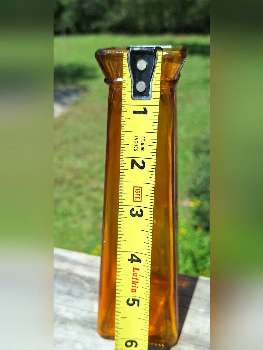Source Unknown Amber Tapered Glass Vase